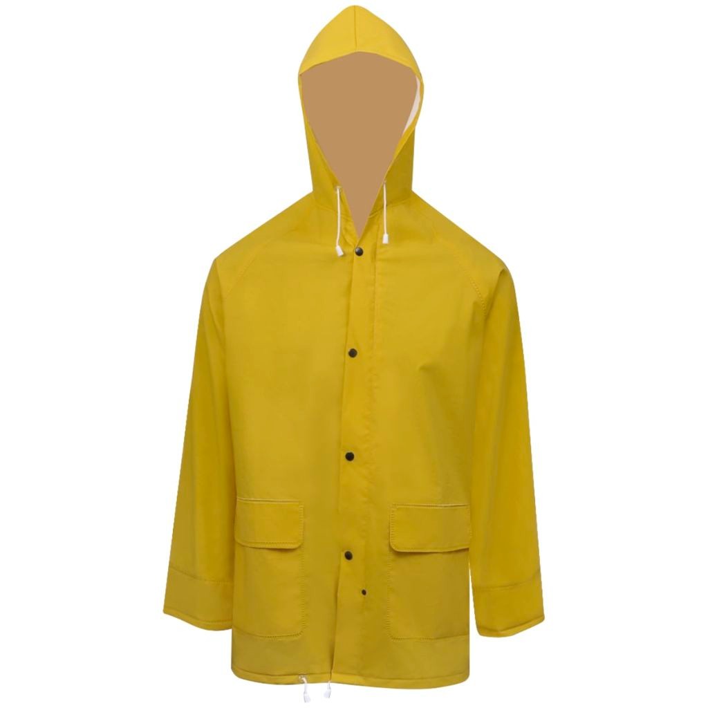 Waterproof Heavy-duty 2-piece Rain Suit with Hood Yellow L